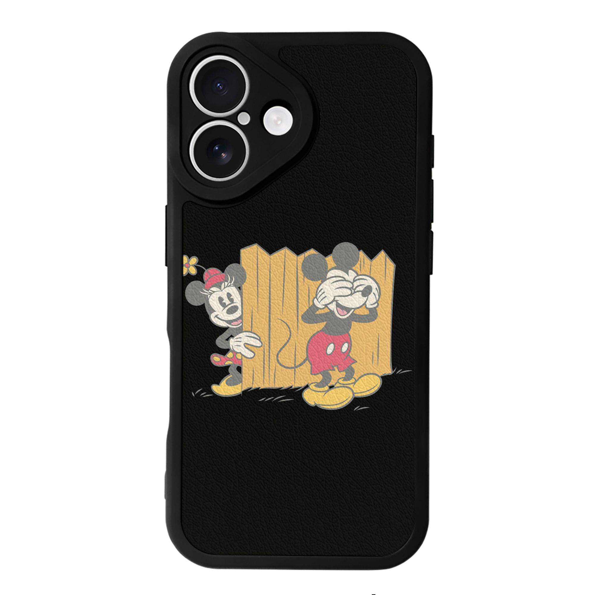 （画像用） ミッキーマウス Mickey Mouse 【iPhone 16シリーズ対応】シリコンスマホケース（レザー調） 材質：シリコン